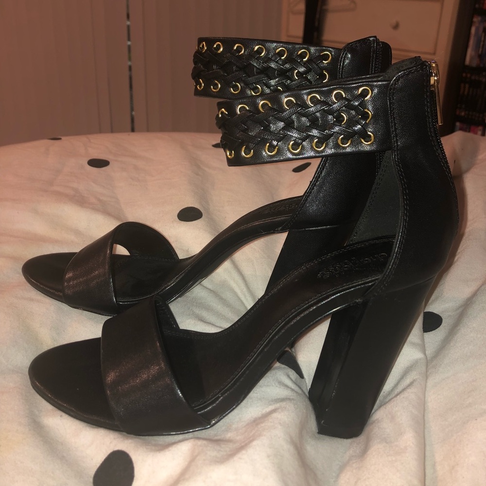 Black braided pumps - squared heel